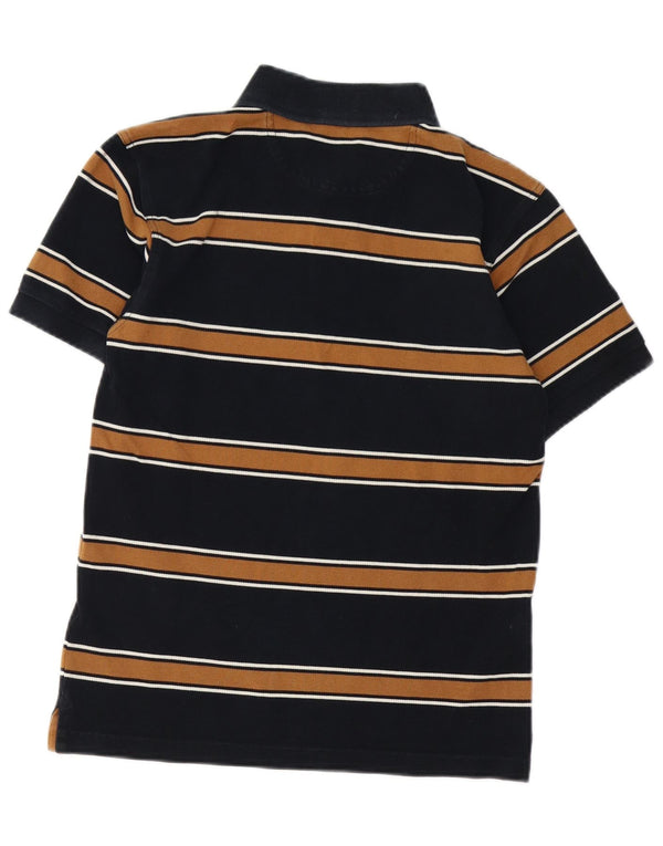 Camisa polo masculina FRED PERRY pequena listrada preta de algodão