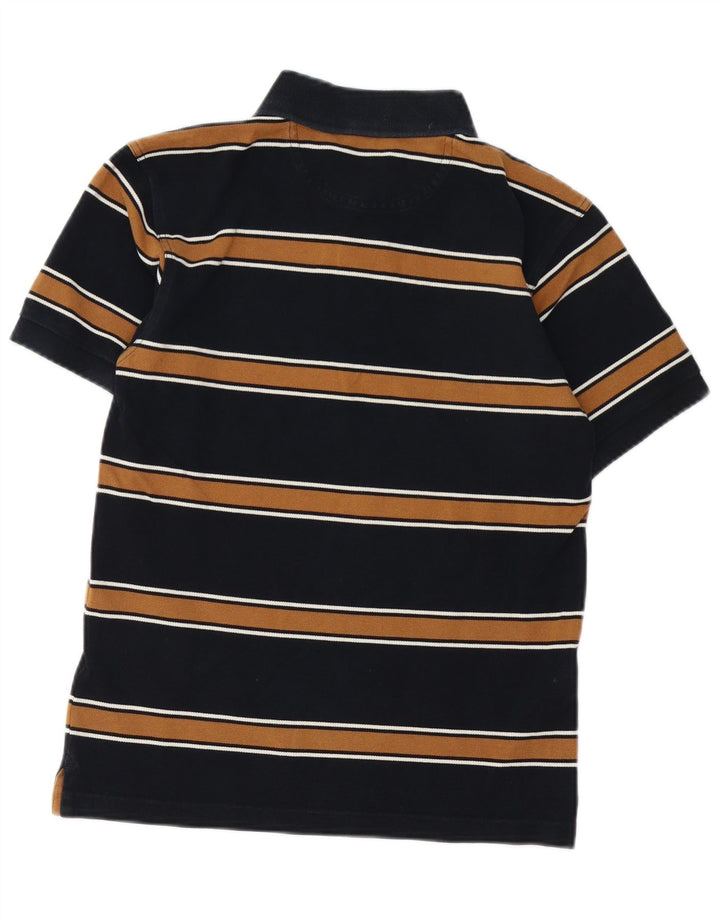 Camisa polo masculina FRED PERRY pequena listrada preta de algodão