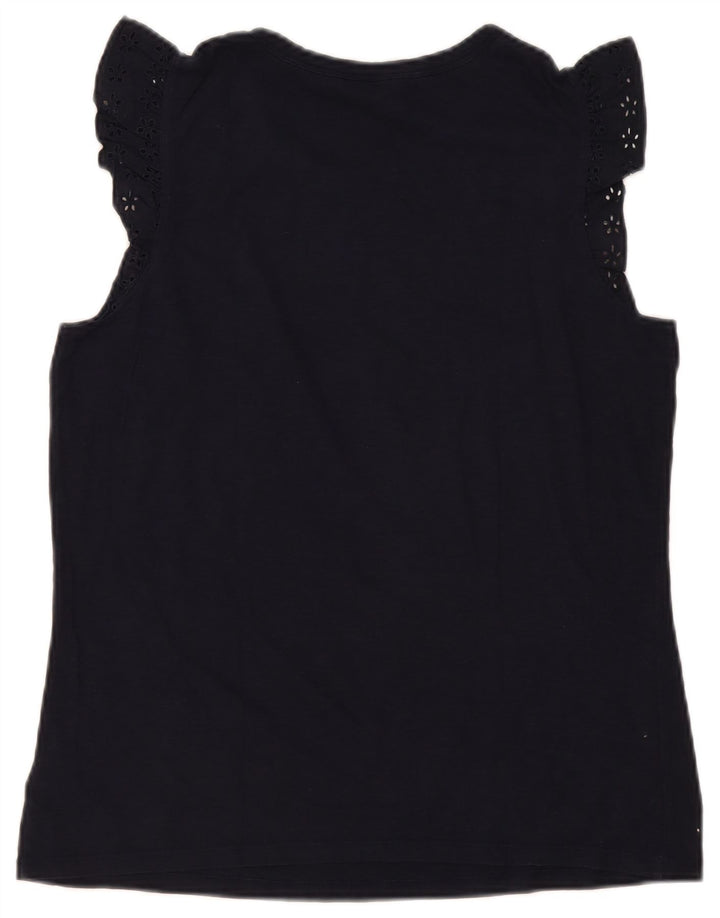 Blusa feminina Crew Clothing Top UK 14 Médio Azul Marinho Floral