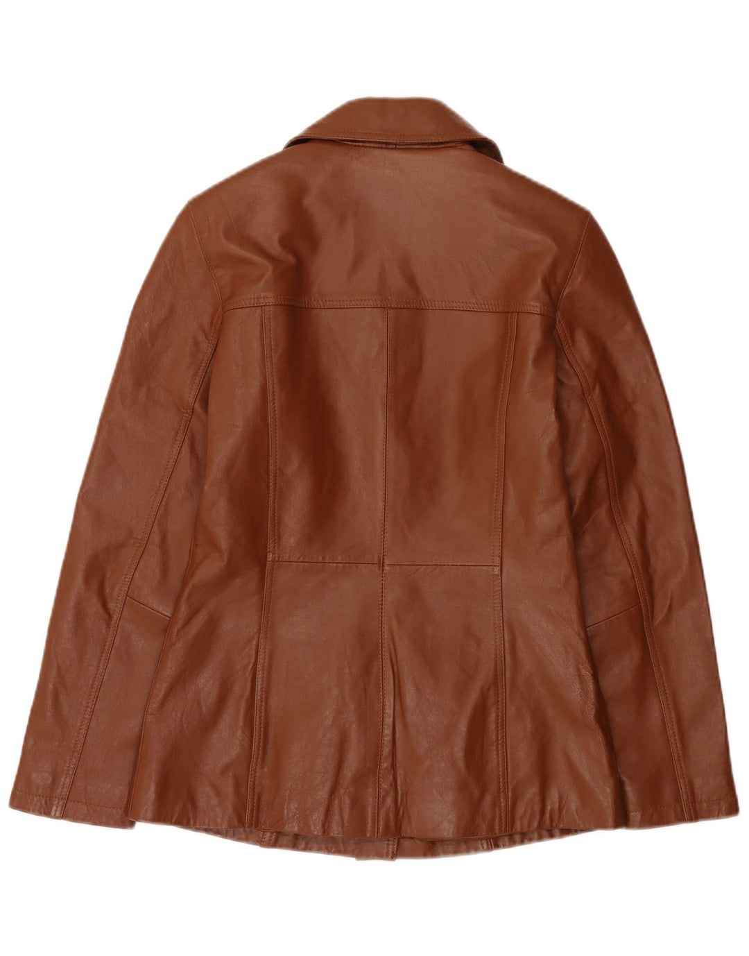 Jaqueta de couro feminina VINTAGE Reino Unido 14 grande couro marrom