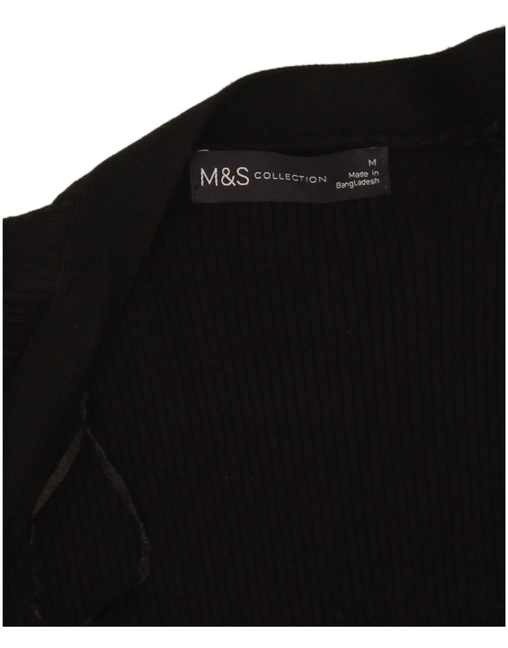Suéter cardigã aberto feminino Marks & Spencer Reino Unido 14 viscose preta média