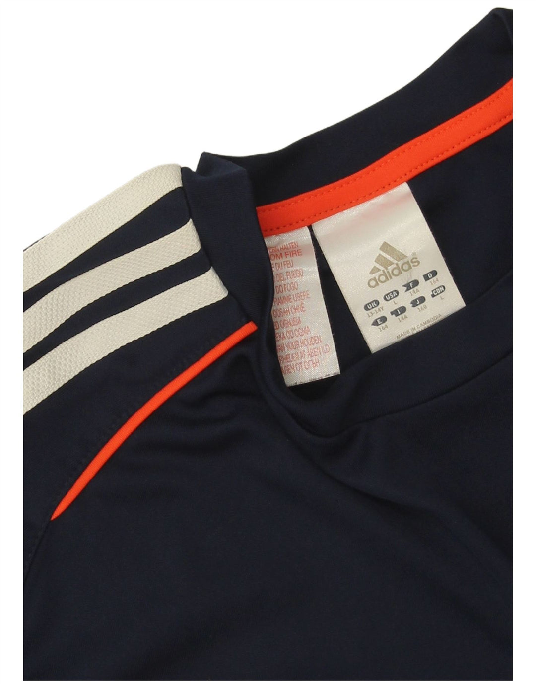 Camiseta Adidas Menino 13-14 Anos Azul Marinho Colorblock Poliéster
