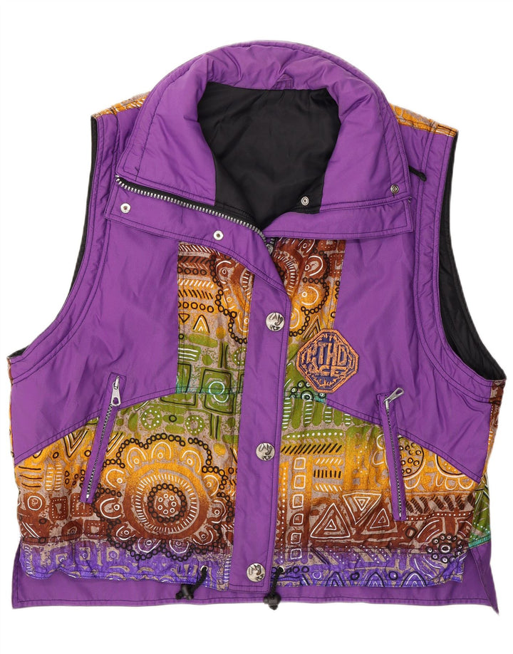 Colete feminino vintage oversized IT 44 poliamida geométrica roxa média
