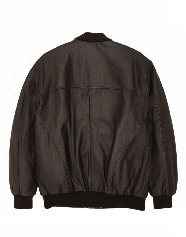 Jaqueta de couro masculina vintage UK 38 média preta