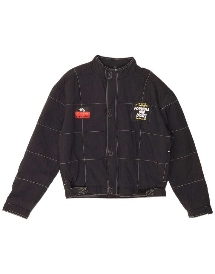Jaqueta masculina Graphic Racer de Fórmula 1 UK 42 XL preto xadrez nylon