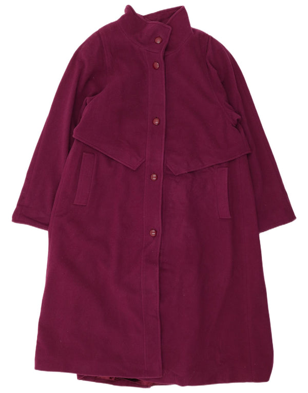 Trench coat feminino LONDON FOG US 10 grande lã roxa