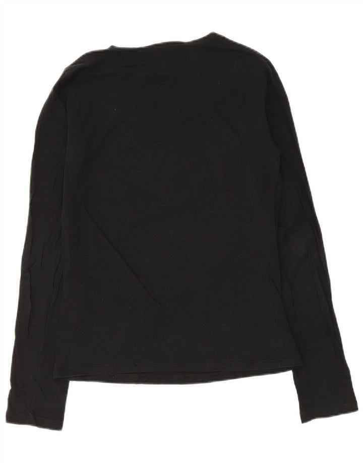 Top gráfico feminino Armani Jeans manga comprida Reino Unido 14 algodão preto médio