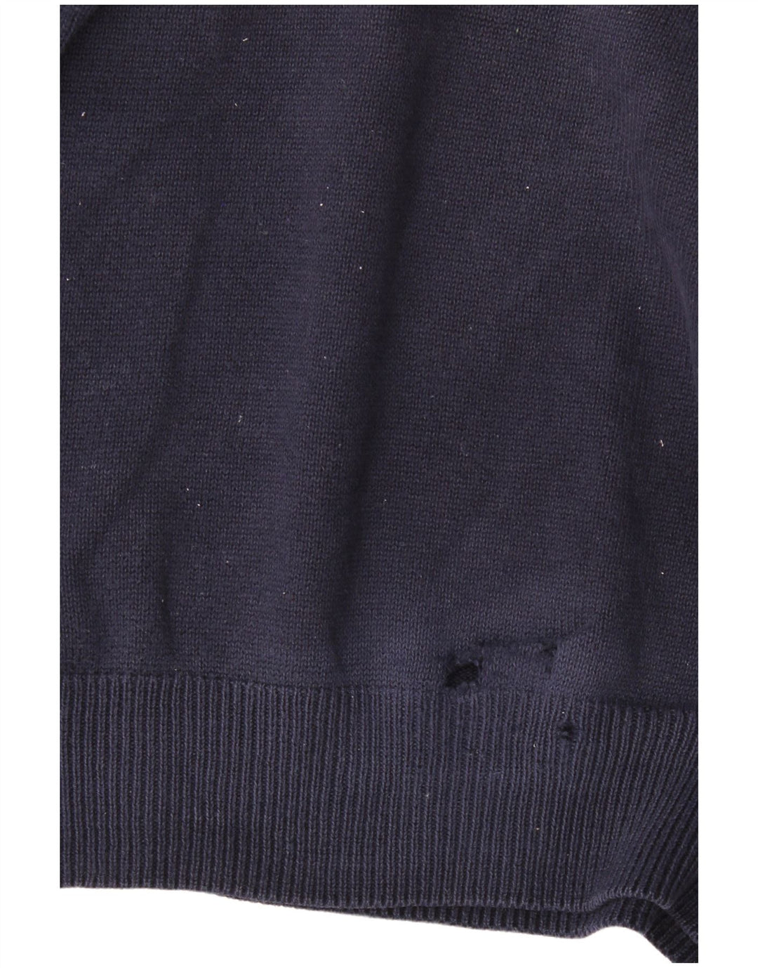 Suéter masculino Marks & Spencer com decote em V, algodão azul marinho médio