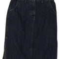 Saia jeans feminina Carrera W28 algodão azul marinho médio