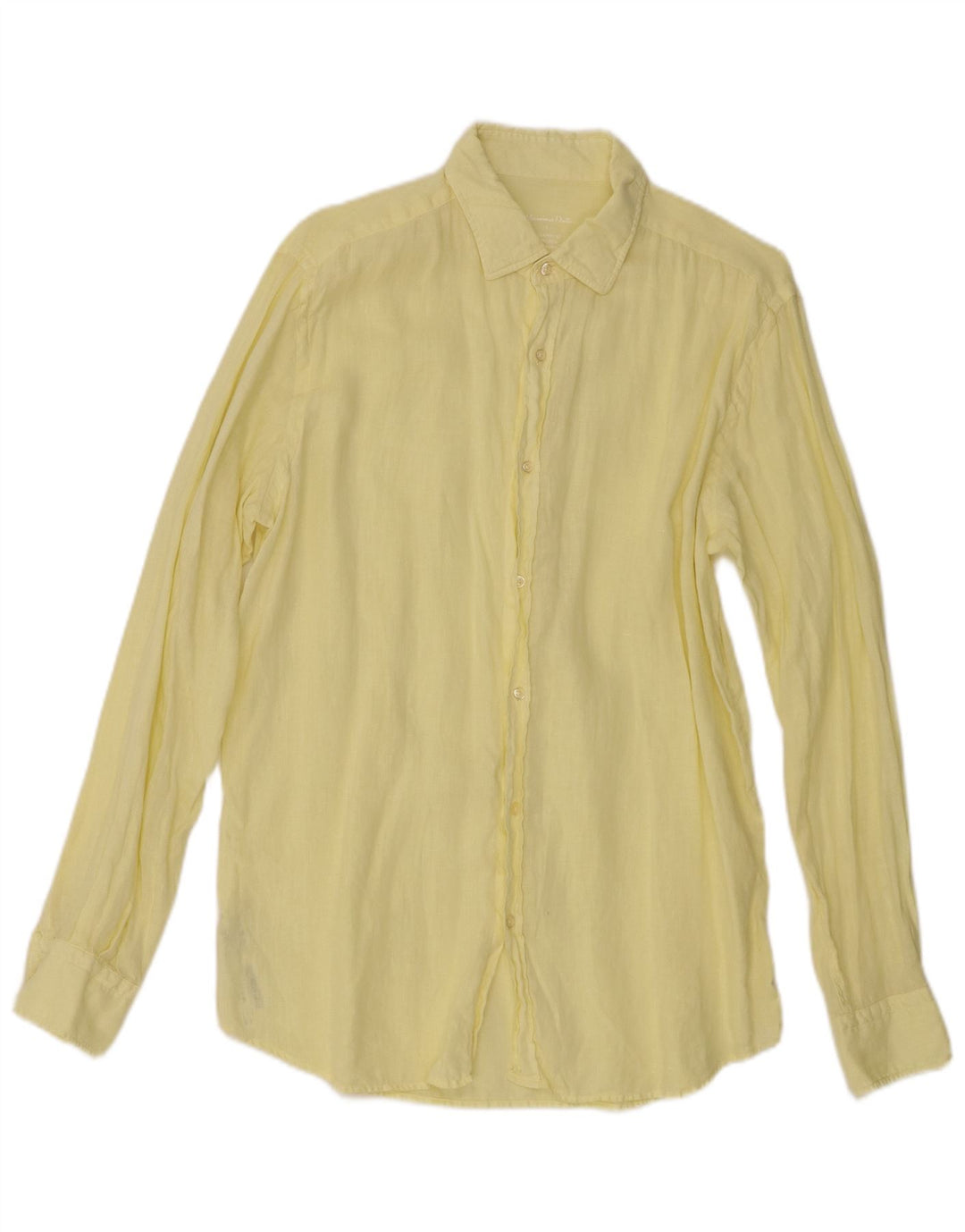 Camisa masculina Massimo Dutti grande linho amarelo