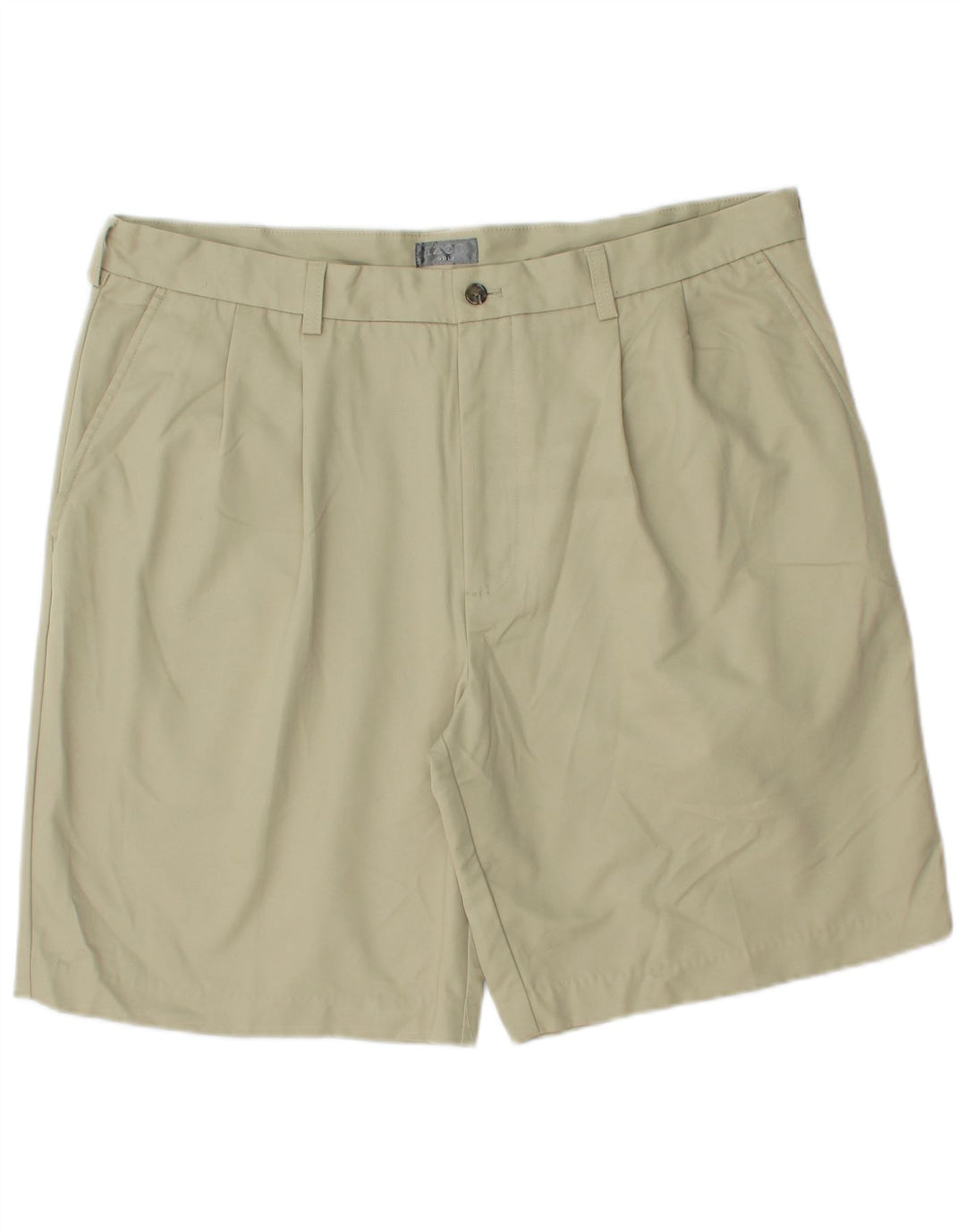 IZOD Mens Pegged Chino Shorts W38 XL Poliéster Bege