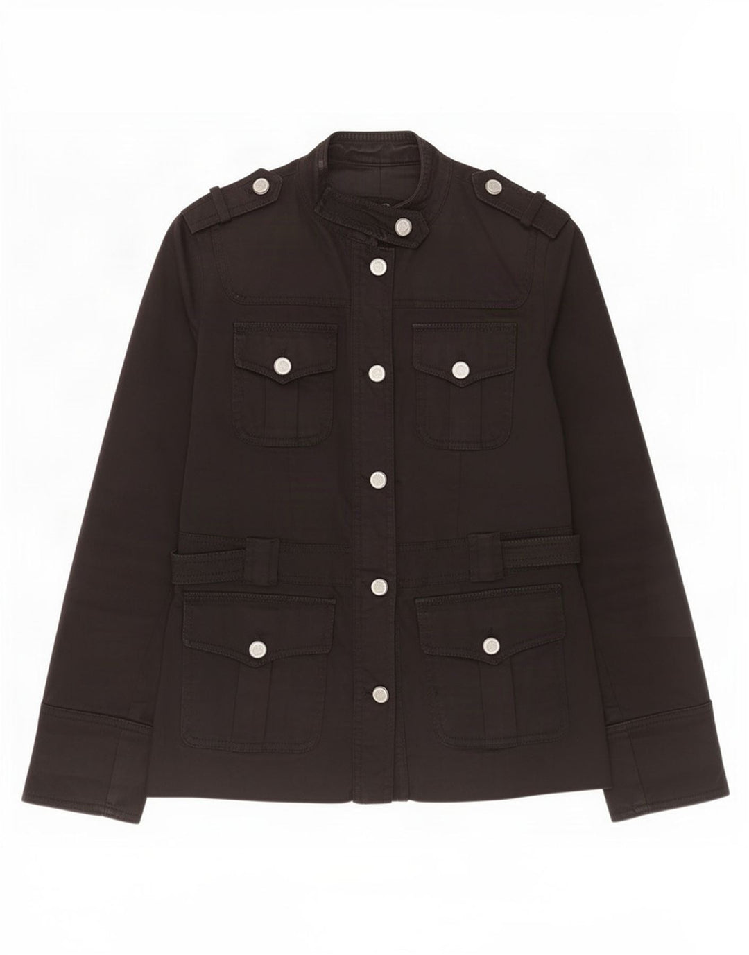 Jaqueta militar feminina Massimo Dutti UK 10 pequeno algodão preto