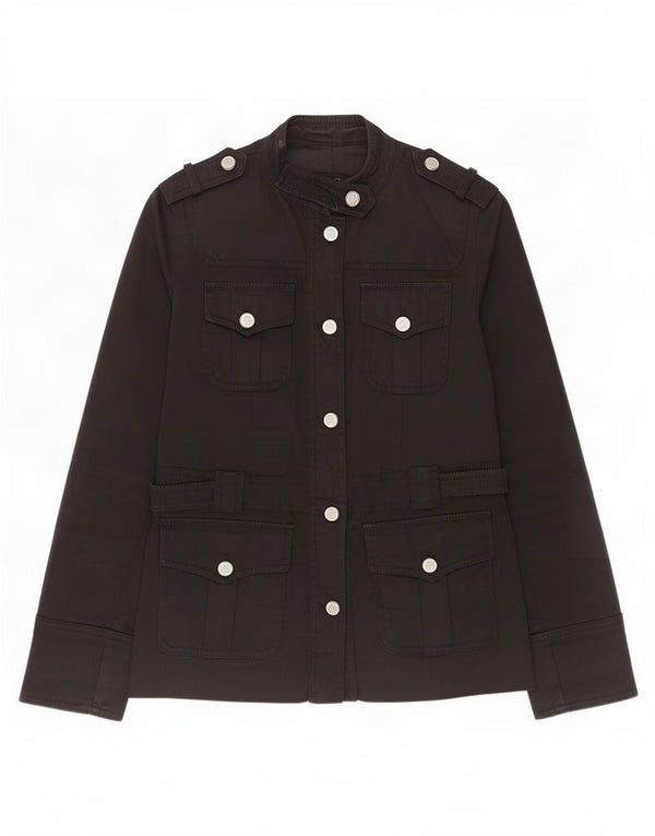 Jaqueta militar feminina Massimo Dutti UK 10 pequeno algodão preto