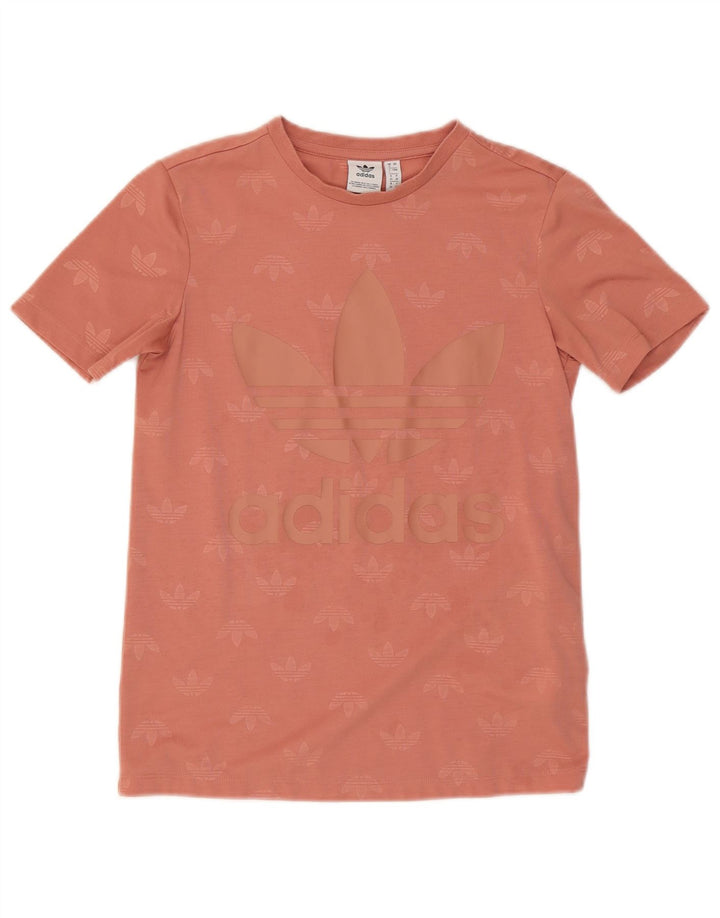 Camiseta Adidas Feminina Graphic Top UK 8 Pequena Rosa Poliéster