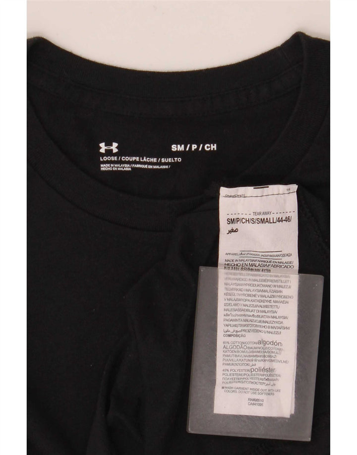 Under Armour Camiseta masculina gráfica top pequeno algodão preto