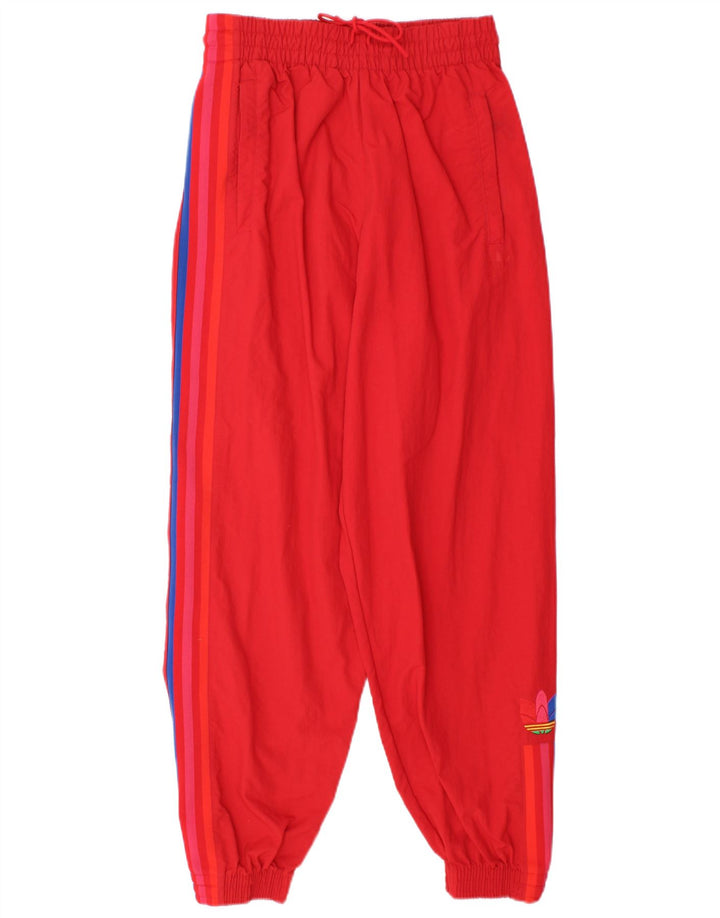 ADIDAS Womens Loose Fit Tracksuit Top Jacket UK 6 XS Vermelho Poliéster