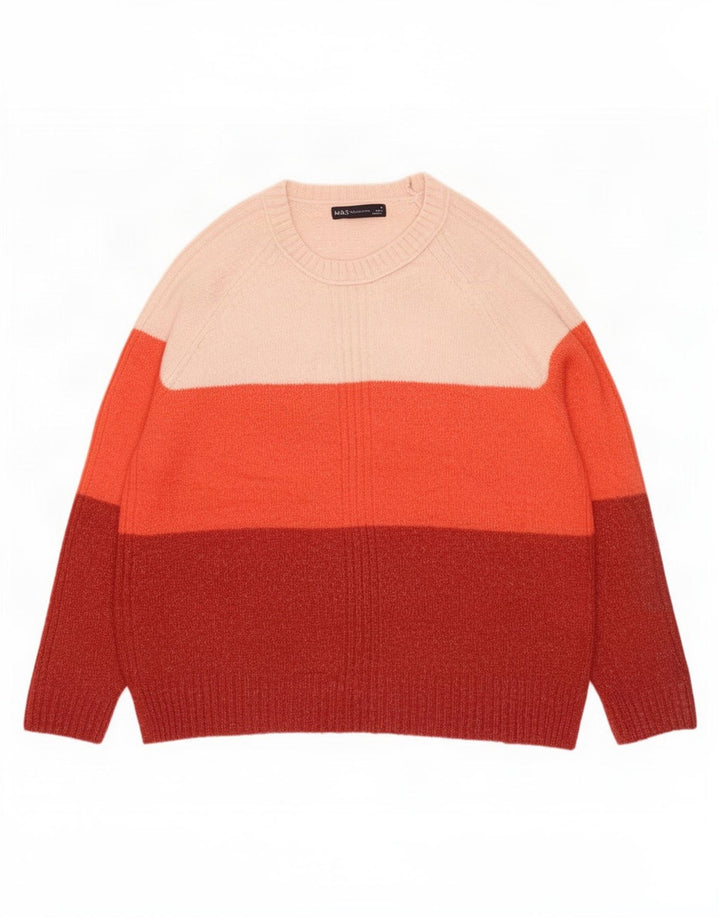 Suéter feminino Marks & Spencer com gola canoa Reino Unido 14 médio multicolorido