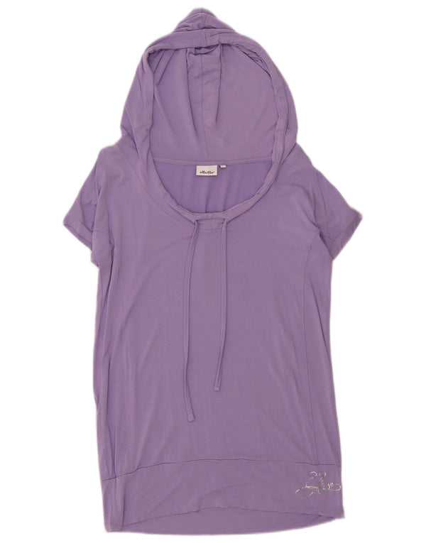 Ellesse Camiseta feminina com capuz Top UK 16 Viscose roxa grande
