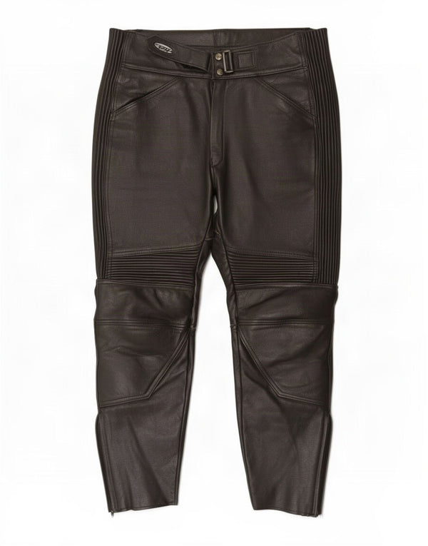 Calça Scott Mens Couro Moto Racer W34 L28 Preta