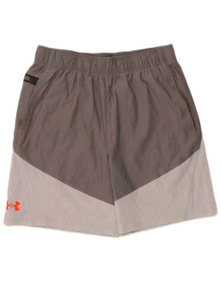 Shorts esportivos masculinos Under Armour médio cinza colorblock elastano