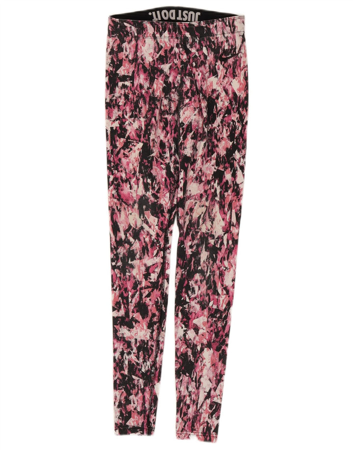 Leggings femininas Nike Abstract Pattern UK 4 XS rosa algodão