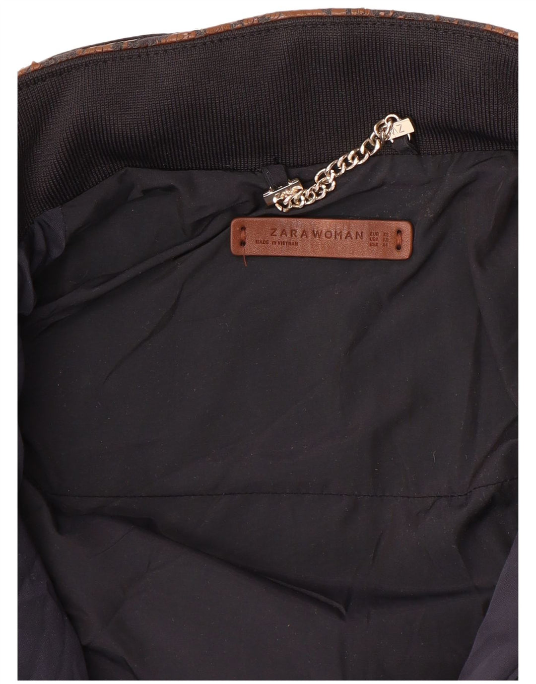 Jaqueta acolchoada feminina Zara UK 6 XS azul marinho