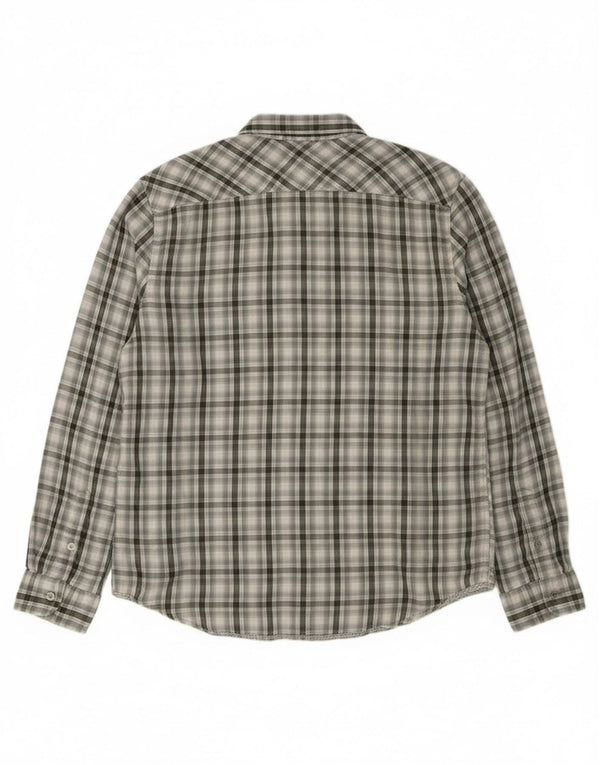 Camisa militar masculina Calvin Klein Jeans XL cinza xadrez algodão