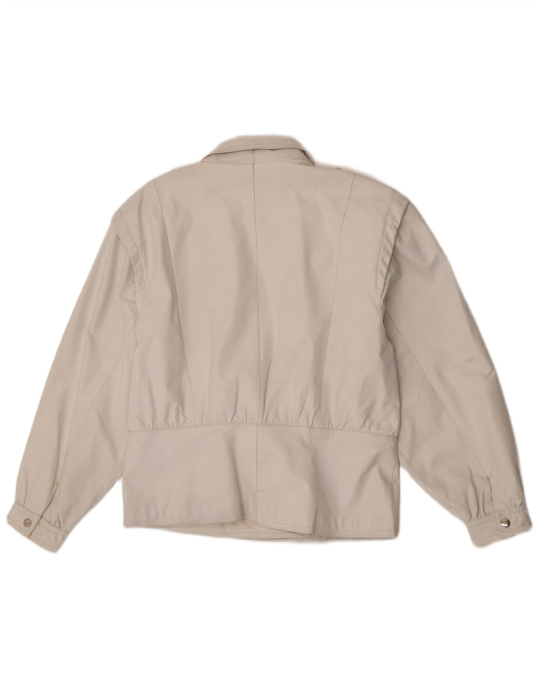 Jaqueta de couro militar das mulheres vintage UE 42 grande couro branco