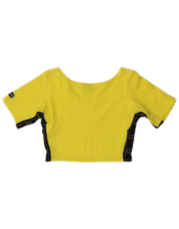 Top cropped feminino Champion UK 12 algodão colorblock amarelo médio