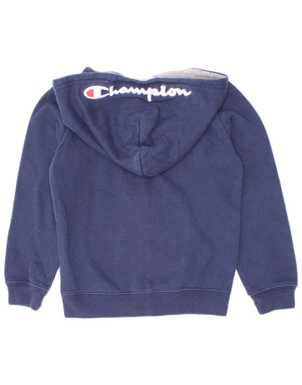 Suéter com capuz e zíper gráfico Champion Boys 3-4 anos 2XS algodão azul marinho