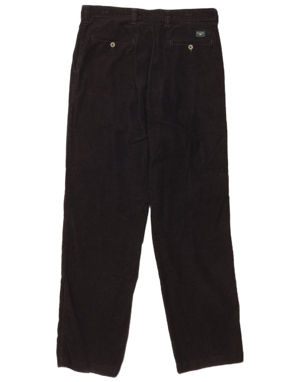 Calça masculina Dockers cáqui reta de veludo cotelê W36 L34 preta