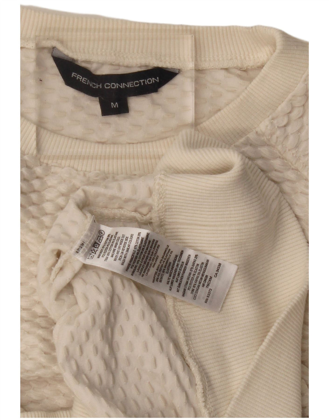Suéter feminino com gola canoa French Connection Reino Unido 14 médio off white