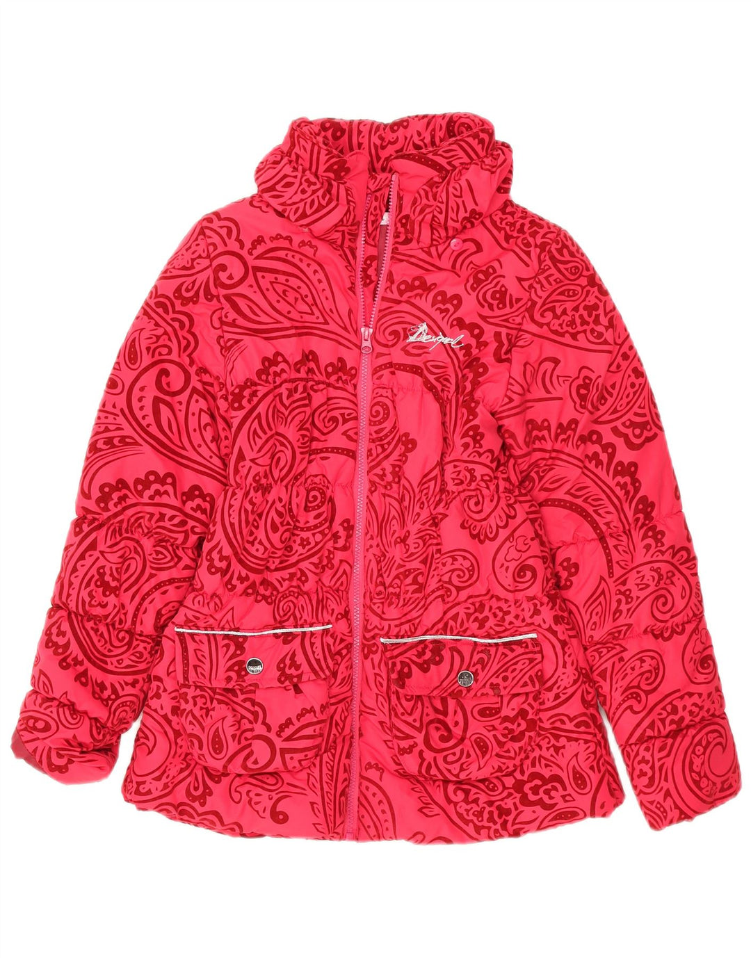 Desigual Casaco Acolchoado Menina 13-14 Anos Vermelho Paisley