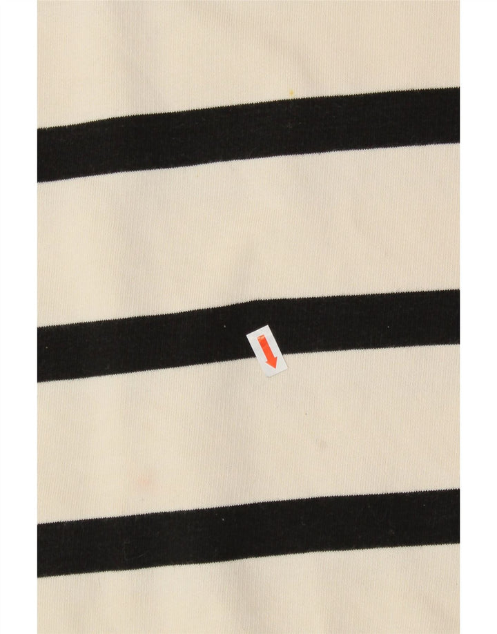 Moletom feminino MINT VELVET Reino Unido 14 algodão listrado branco médio