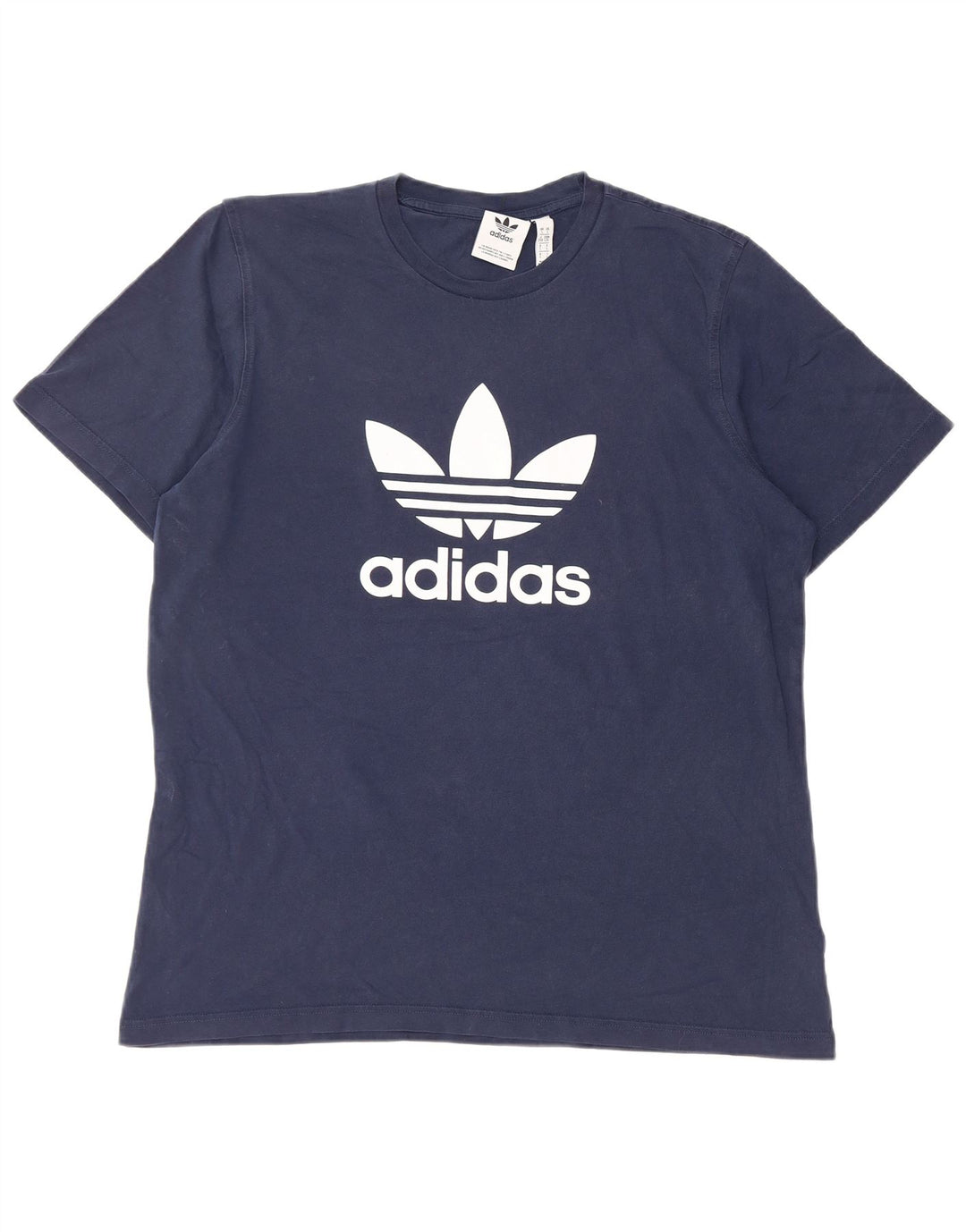 Camiseta masculina ADIDAS com estampa gráfica grande algodão azul marinho