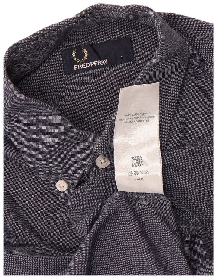 Camisa masculina Fred Perry pequena algodão azul marinho