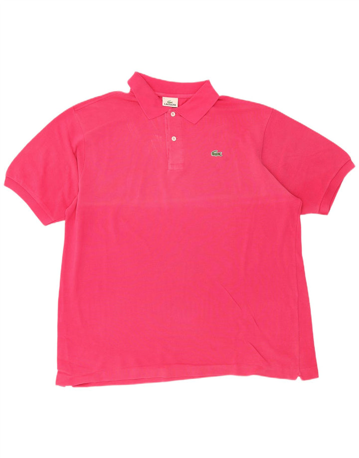 Camisa polo masculina LACOSTE tamanho 7 2XL algodão rosa