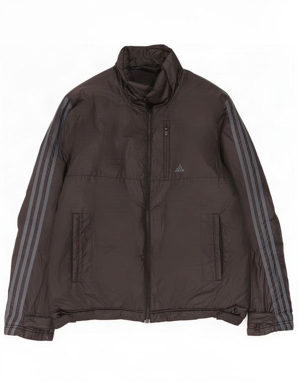 Jaqueta acolchoada masculina Adidas UK 38 poliéster preto médio