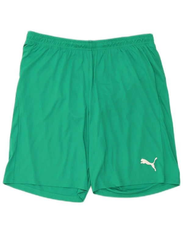 Shorts esportivos masculinos Puma grande poliéster verde