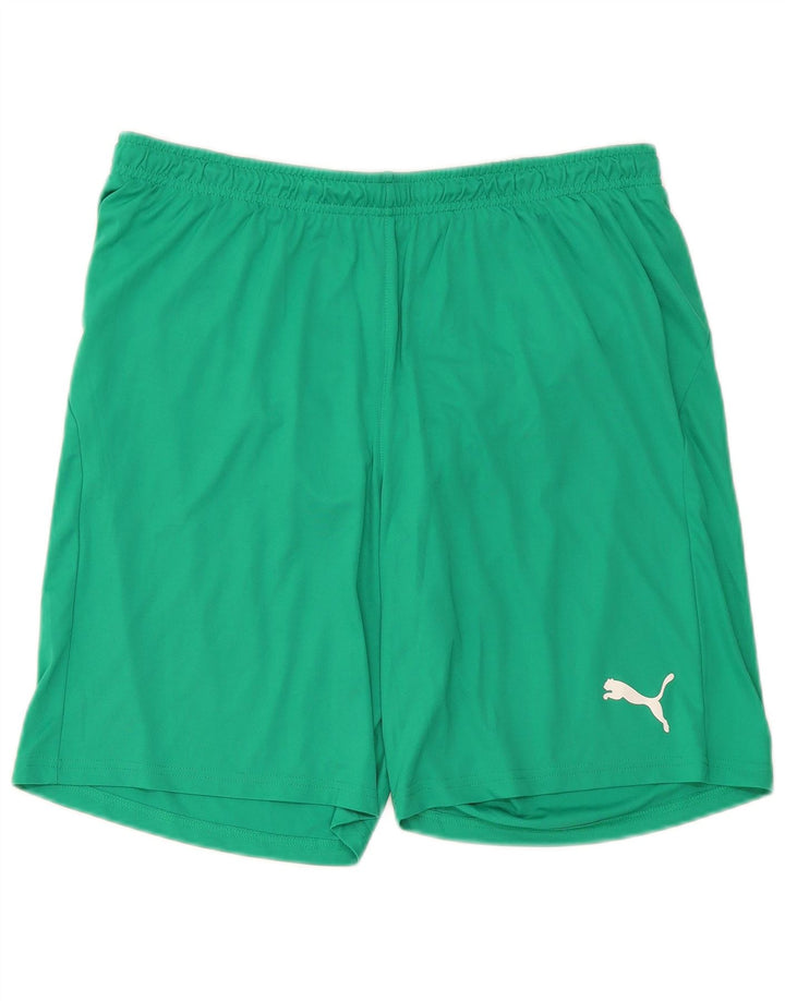Shorts esportivos masculinos Puma grande poliéster verde