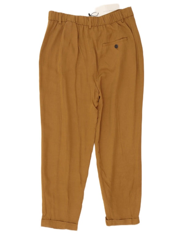 Calça feminina Zara cônica cortada média W30 L24 marrom viscose