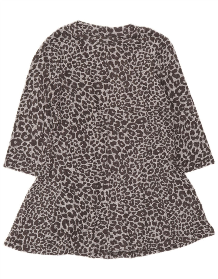 Vestido feminino Marks & Spencer A-Line Reino Unido 12 cinza médio com estampa animal