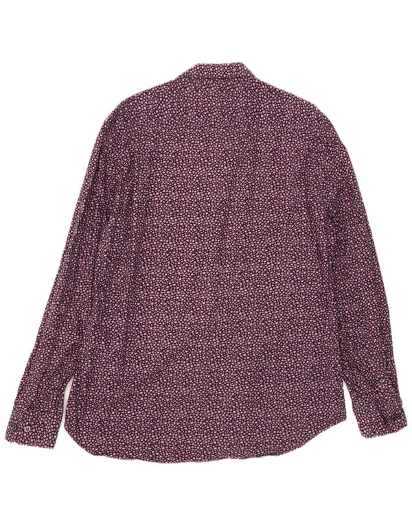 Camisa masculina French Connection grande algodão floral roxo