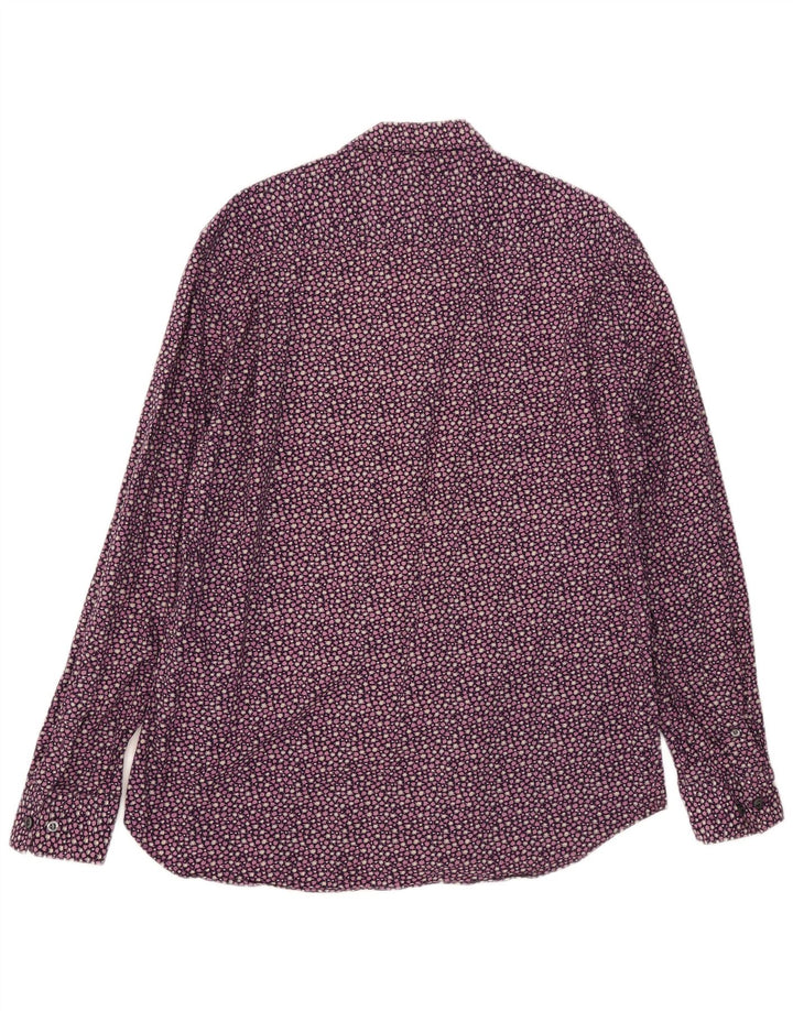 Camisa masculina French Connection grande algodão floral roxo