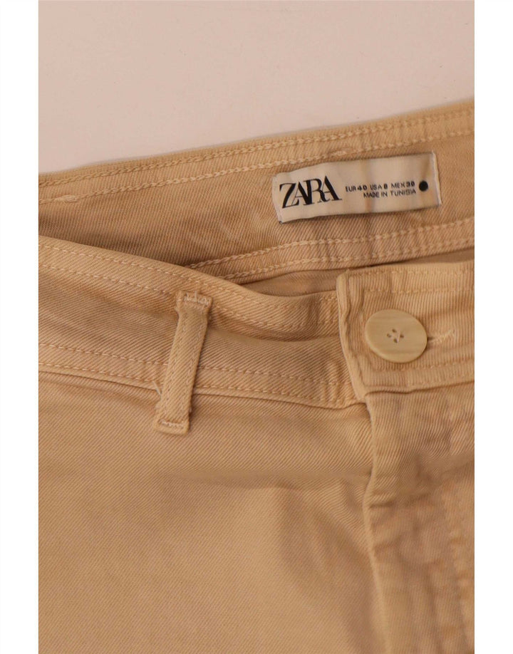Calça jeans feminina Zara com perna larga EU 40 médio W30 L31 bege