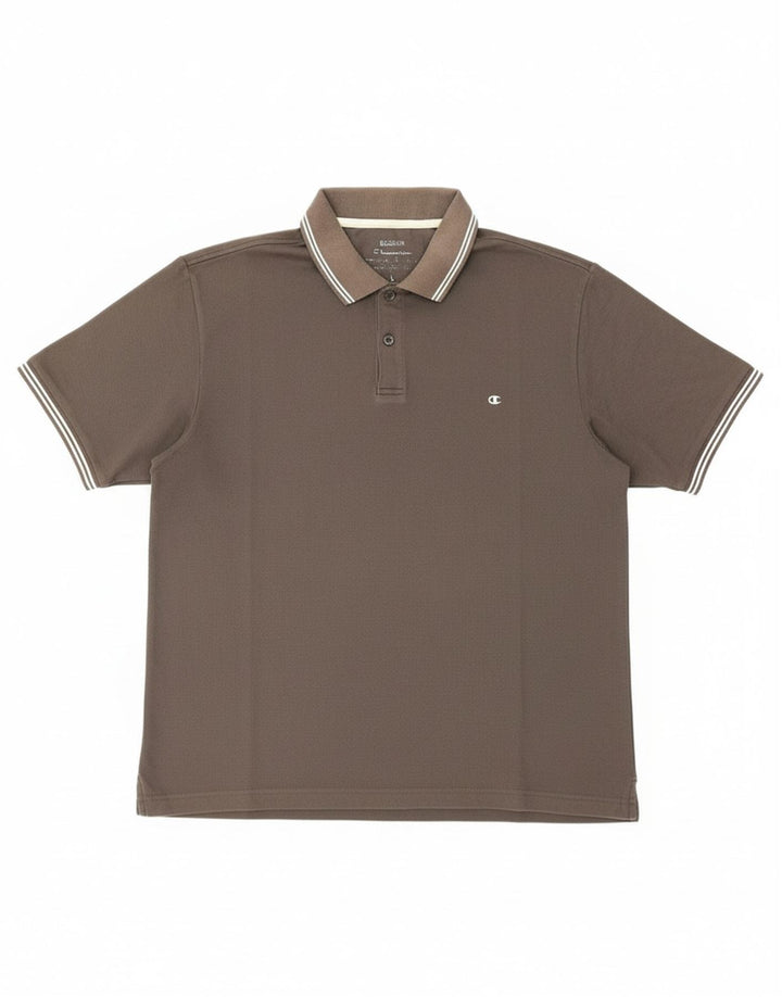 Camisa polo masculina CHAMPION grande algodão cinza