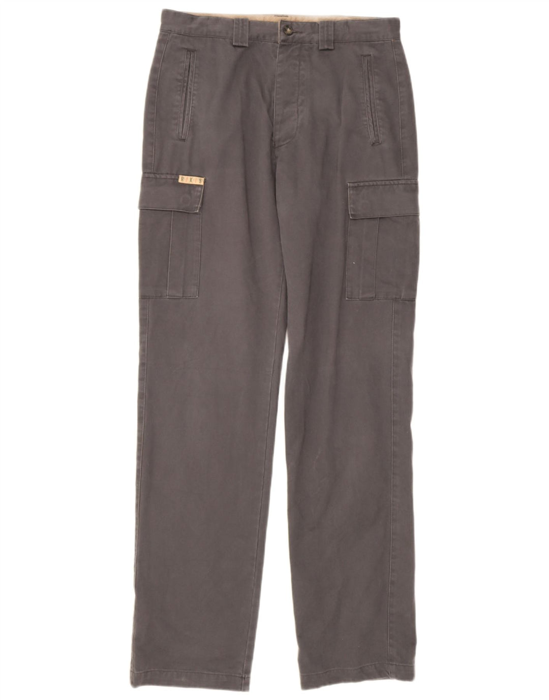 Calças cargo retas masculinas Rifle W32 L34 algodão cinza