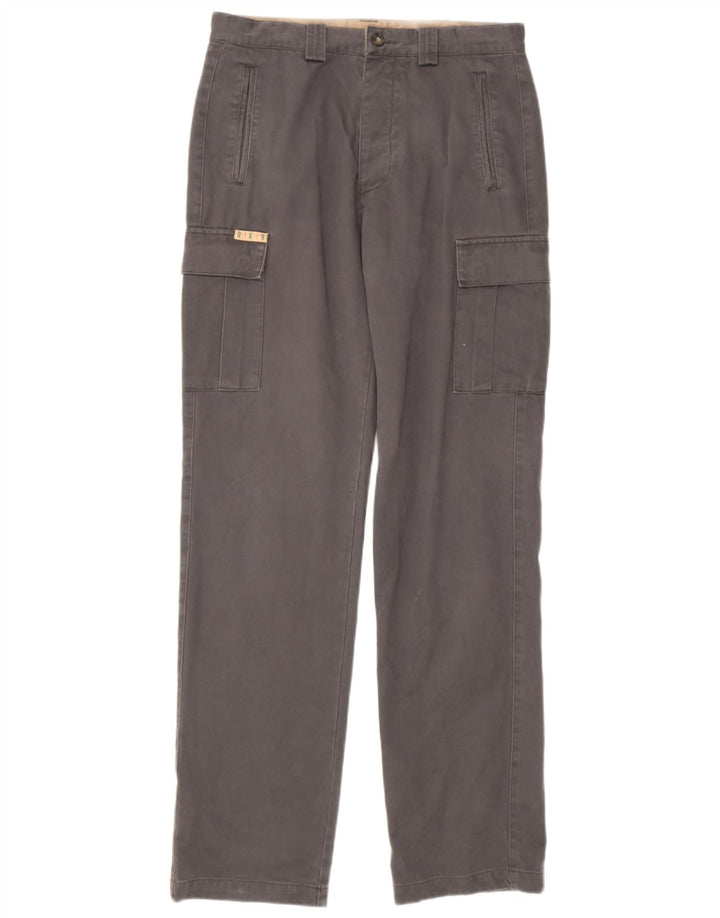 Calças cargo retas masculinas Rifle W32 L34 algodão cinza