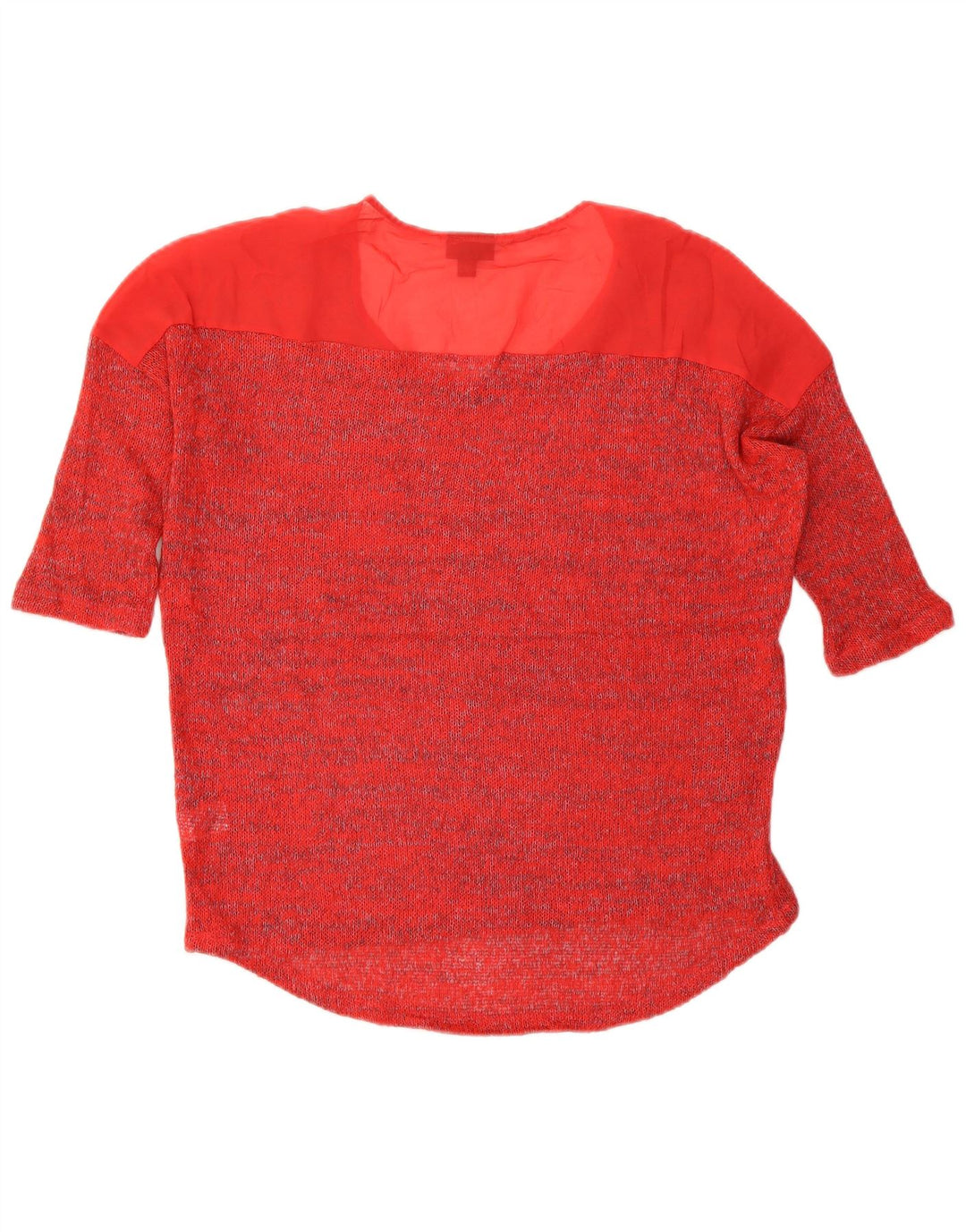Suéter feminino MOSSIMO manga 3/4 com gola redonda Reino Unido 16 grande vermelho manchado