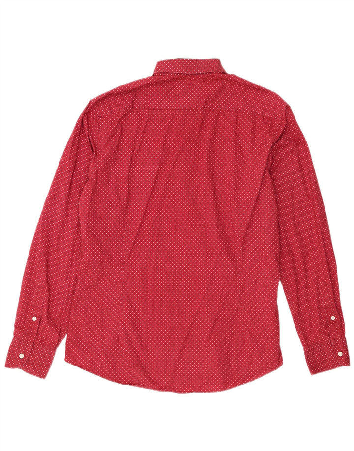 Camisa masculina Massimo Dutti grande Borgonha manchada